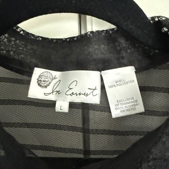 Sheer Black Striped Shirt - Picture 6 of 7